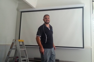 Projector screen install